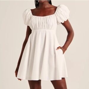 NWT Abercrombie White Puff Sleeve Mini Dress